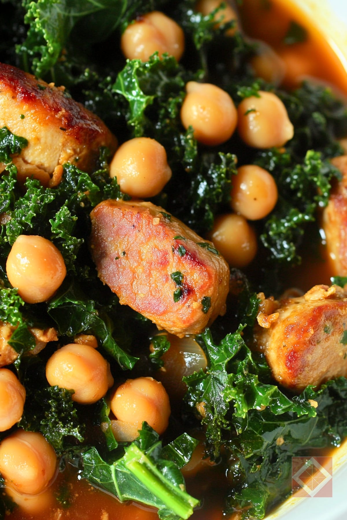 Easy Braised Chicken Sausages with Chickpeas & Kale One-Pot Recipe 2 Easy Braised Chicken Sausages with Chickpeas & Kale One-Pot Recipe - Braised Chicken Sausages with Chickpeas and Kale pin 1 midia