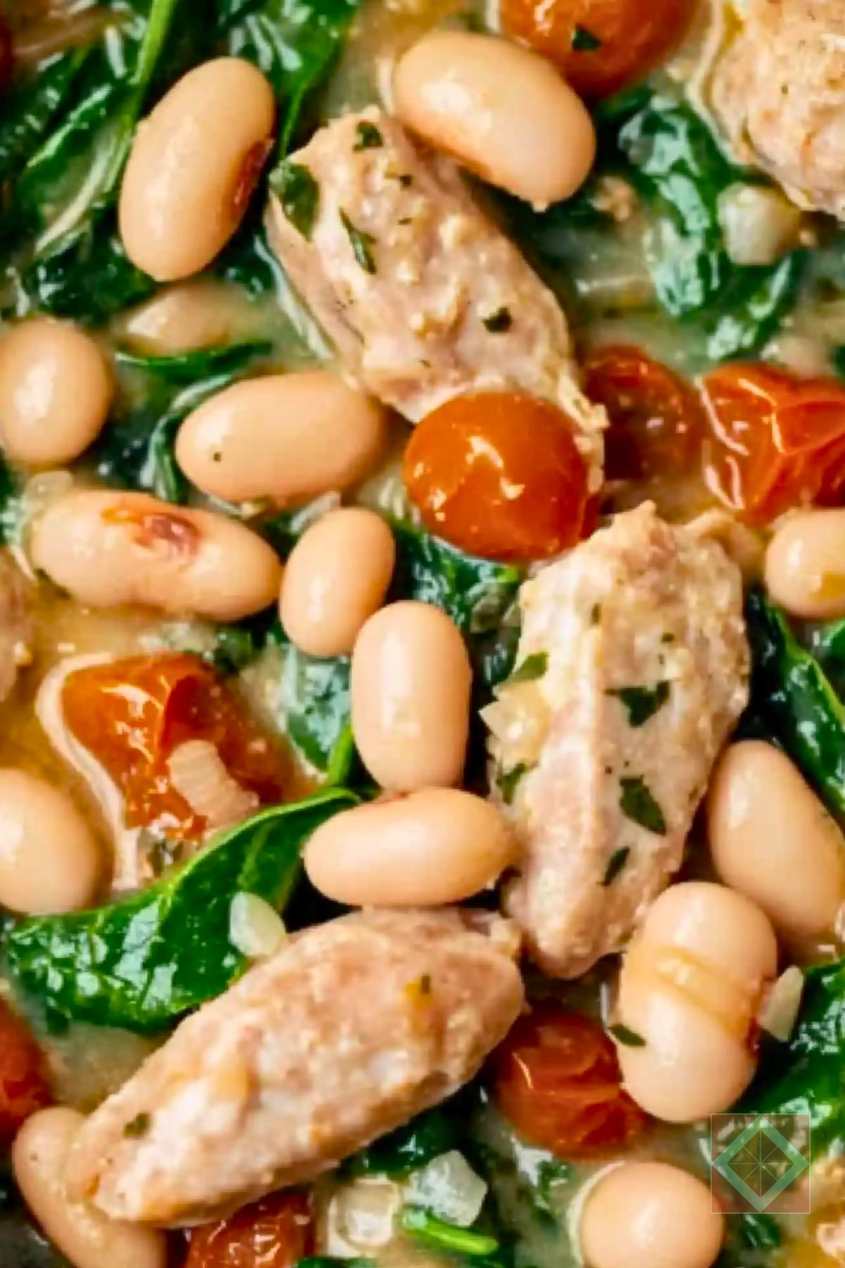 Best Braised Chicken Sausages with White Beans Spinach One-Pot Recipe 4 Best Braised Chicken Sausages with White Beans Spinach One-Pot Recipe - Braised Chicken Sausages with White Beans Spinach pin 2 midia