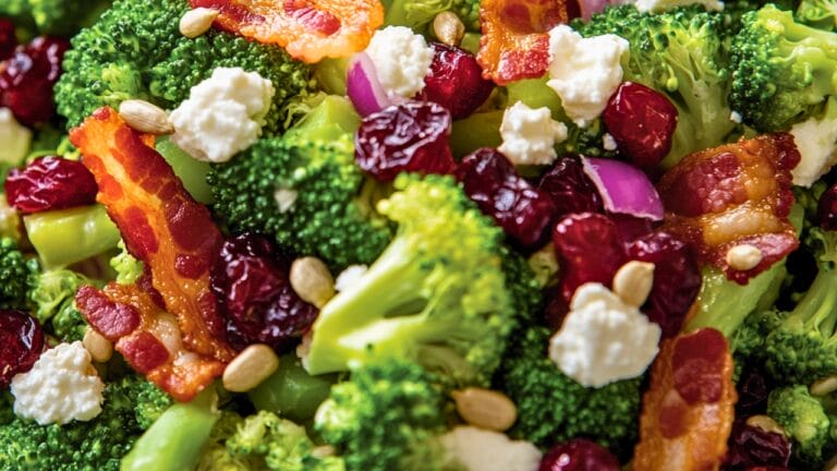 Crispy, Creamy, Crunchy: This Broccoli Salad Has It All 3 Crispy, Creamy, Crunchy: This Broccoli Salad Has It All - Broccoli Salad Recipe with Crispy Bacon Sunflower Seeds and Cranberries midia