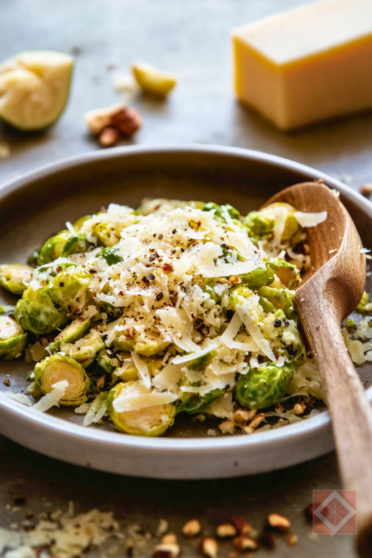 Simple Cacio e Pepe Brussels Sprouts Done in Minutes 2 Simple Cacio e Pepe Brussels Sprouts Done in Minutes - Cacio e Pepe Brussels Sprouts pin 1 midia