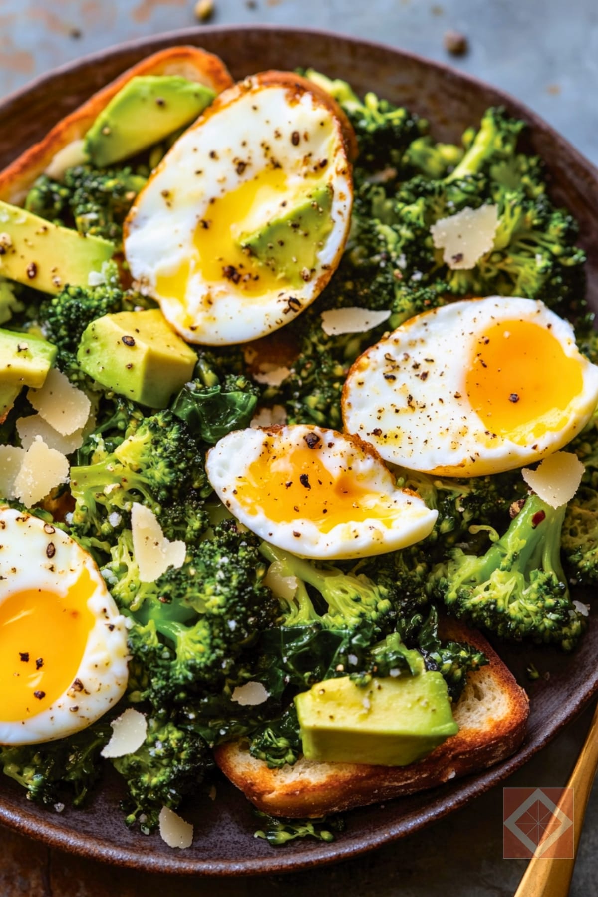 Easy Caesar Broccoli with Eggs & Crispy Sourdough Toast 4 Easy Caesar Broccoli with Eggs & Crispy Sourdough Toast - Caesar Broccoli pin 3 midia