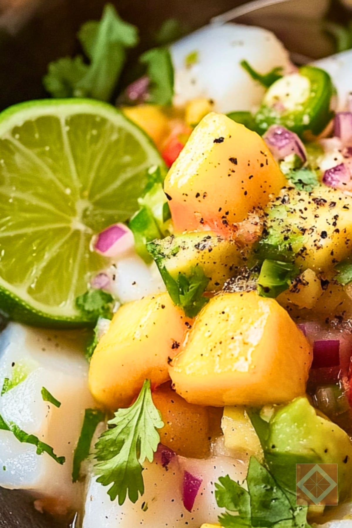Boost Your Health with This Mango & Jalape&ntilde;o Ceviche - Ceviche with Mango and Jalapenos pin 1 midia