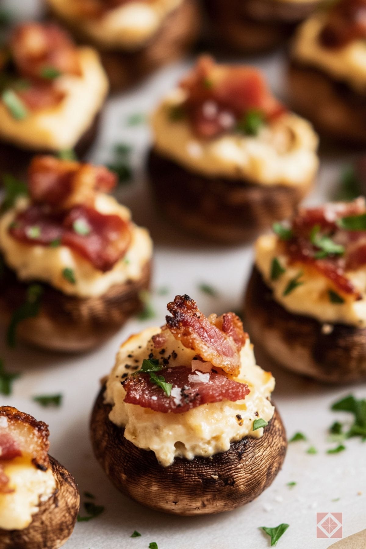 12 Easy & Irresistible Appetizer and Snack Recipes to Wow Your Guests 14 12 Easy & Irresistible Appetizer and Snack Recipes to Wow Your Guests - Cheese and Bacon Stuffed Mushrooms pin 1 midia