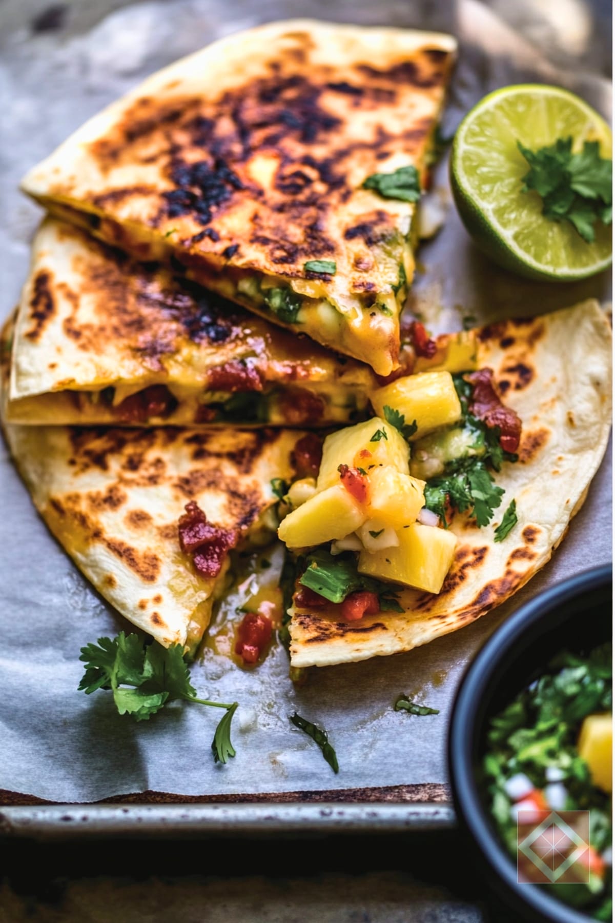 Cheesy Poblano Bacon Quesadilla: A Must-Try Easy Recipe 3 Cheesy Poblano Bacon Quesadilla: A Must-Try Easy Recipe - Cheesy Poblano Bacon Quesadilla pin 2 midia