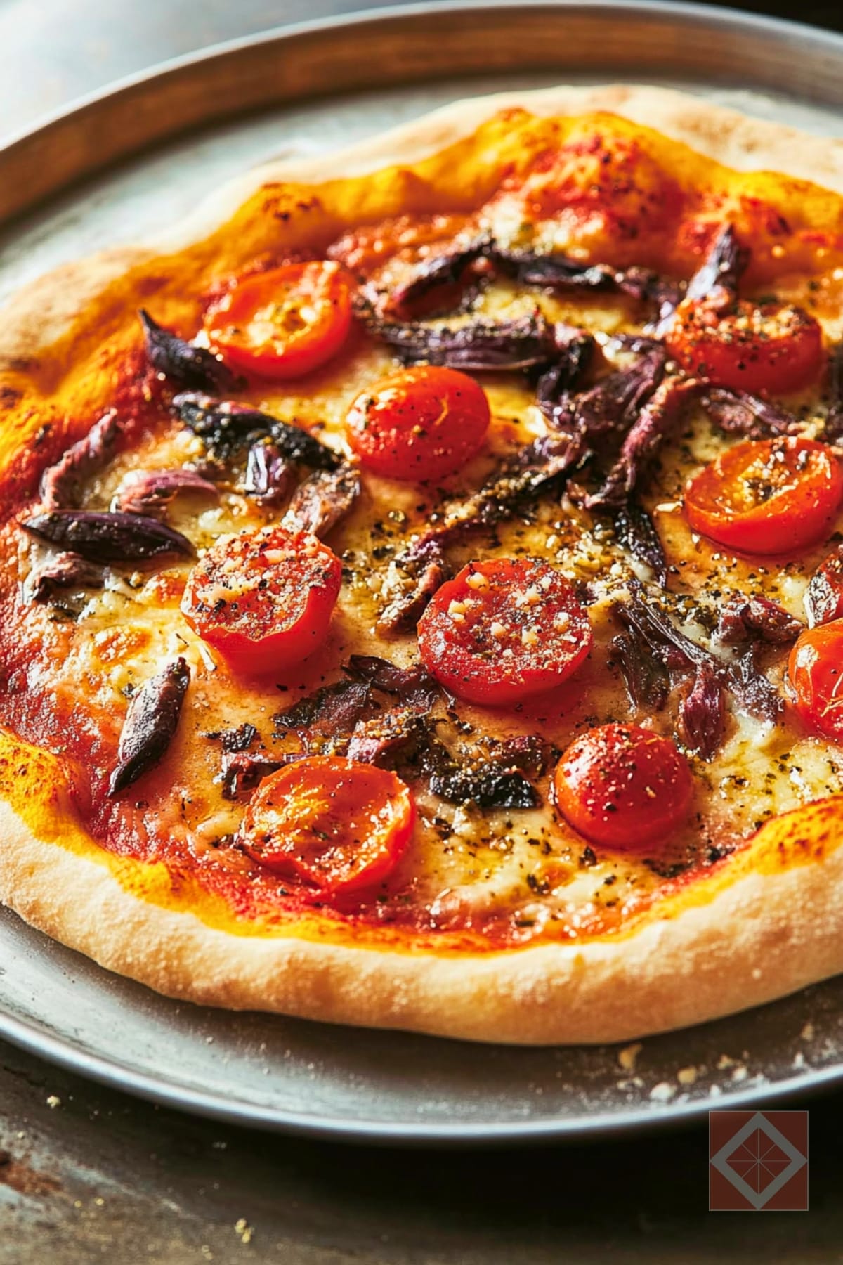 8 Pizza & Savory Pie Dinners That Totally Hold Up at the Table 5 8 Pizza & Savory Pie Dinners That Totally Hold Up at the Table - Cherry Tomato Pizza pin 1 midia