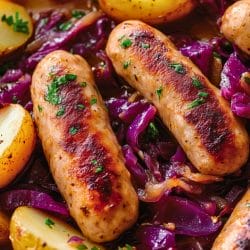 Best Chicken Sausages with Braised Red Cabbage & Potatoes One-Pot Recipe 4 Best Chicken Sausages with Braised Red Cabbage & Potatoes One-Pot Recipe - Chicken Sausages with Braised Red Cabbage and Potatoes midia