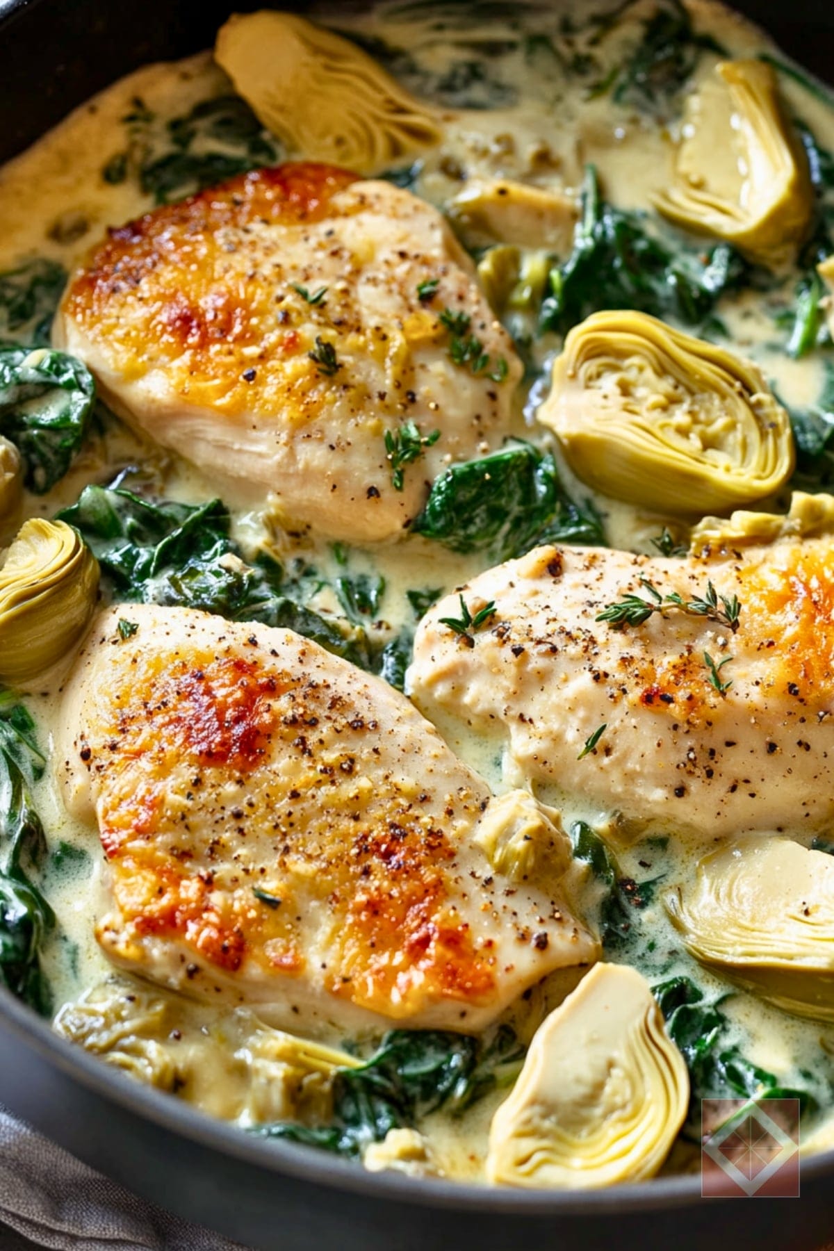 Easy Chicken, Spinach & Artichoke One-Pot Recipe Without the Mess 2 Easy Chicken, Spinach & Artichoke One-Pot Recipe Without the Mess - Chicken Spinach and Artichoke One Pot pin 1 midia