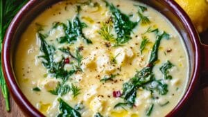 Bright & Creamy Avgolemono Soup with Fresh Greens 1 Bright & Creamy Avgolemono Soup with Fresh Greens - Creamy Avgolemono Soup midia 1