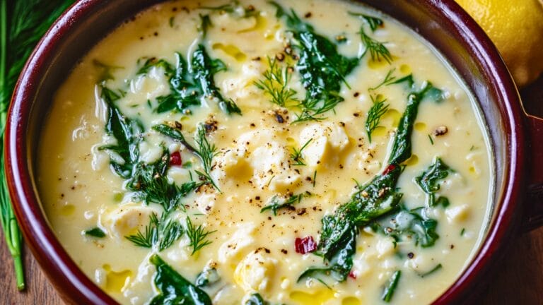 Bright & Creamy Avgolemono Soup with Fresh Greens 1 Bright & Creamy Avgolemono Soup with Fresh Greens - Creamy Avgolemono Soup midia 1