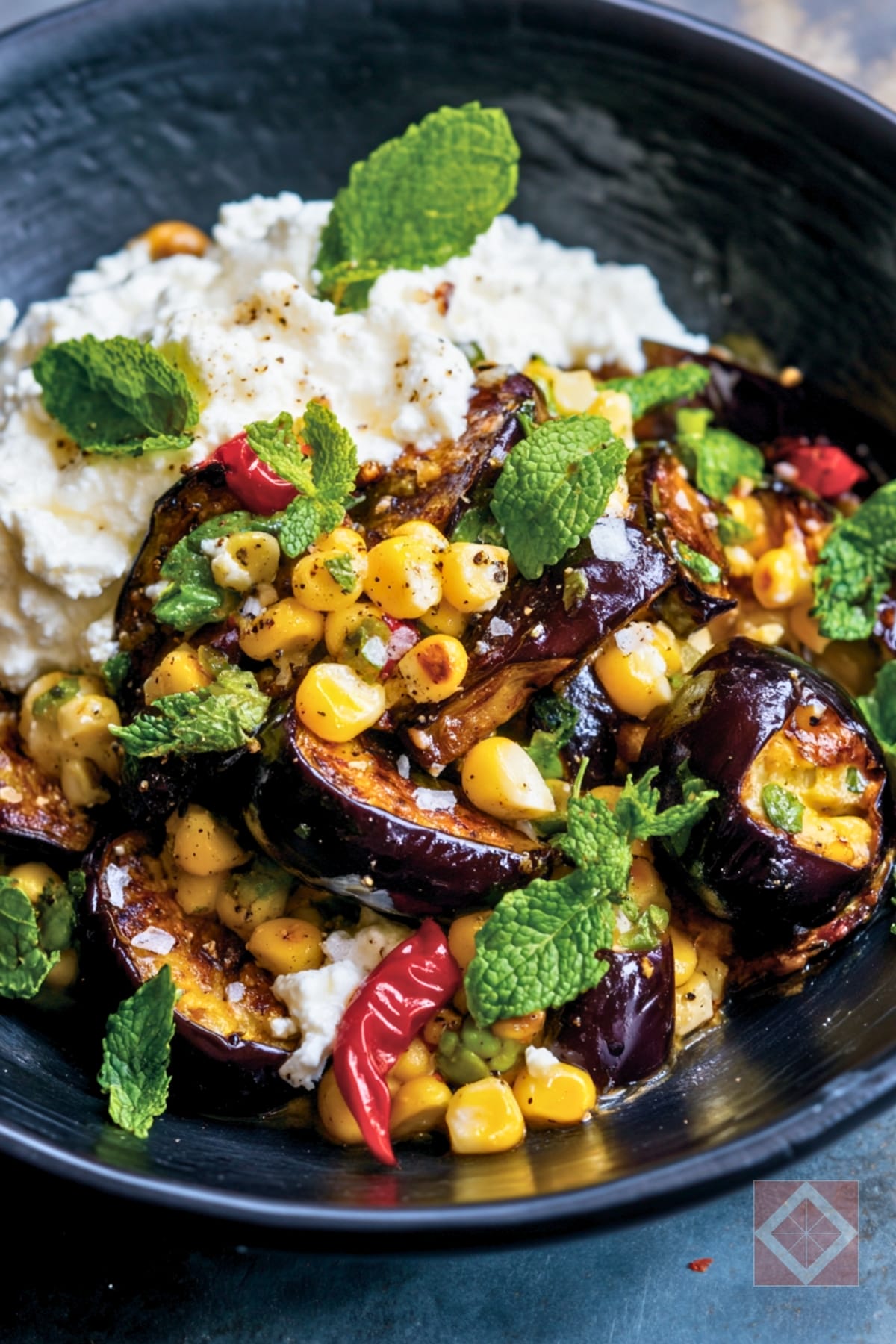 Creamy Ricotta Meets Eggplant & Corn in This Fresh Recipe 4 Creamy Ricotta Meets Eggplant & Corn in This Fresh Recipe - Creamy Ricotta pin 2 midia