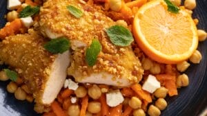 Best Crispy Chicken with Spiced Carrot, Orange & Chickpea Salad One-Pot Recipe 1 Best Crispy Chicken with Spiced Carrot, Orange & Chickpea Salad One-Pot Recipe - Crispy Chicken with Spiced Carrot Orange and Chickpea Salad midia