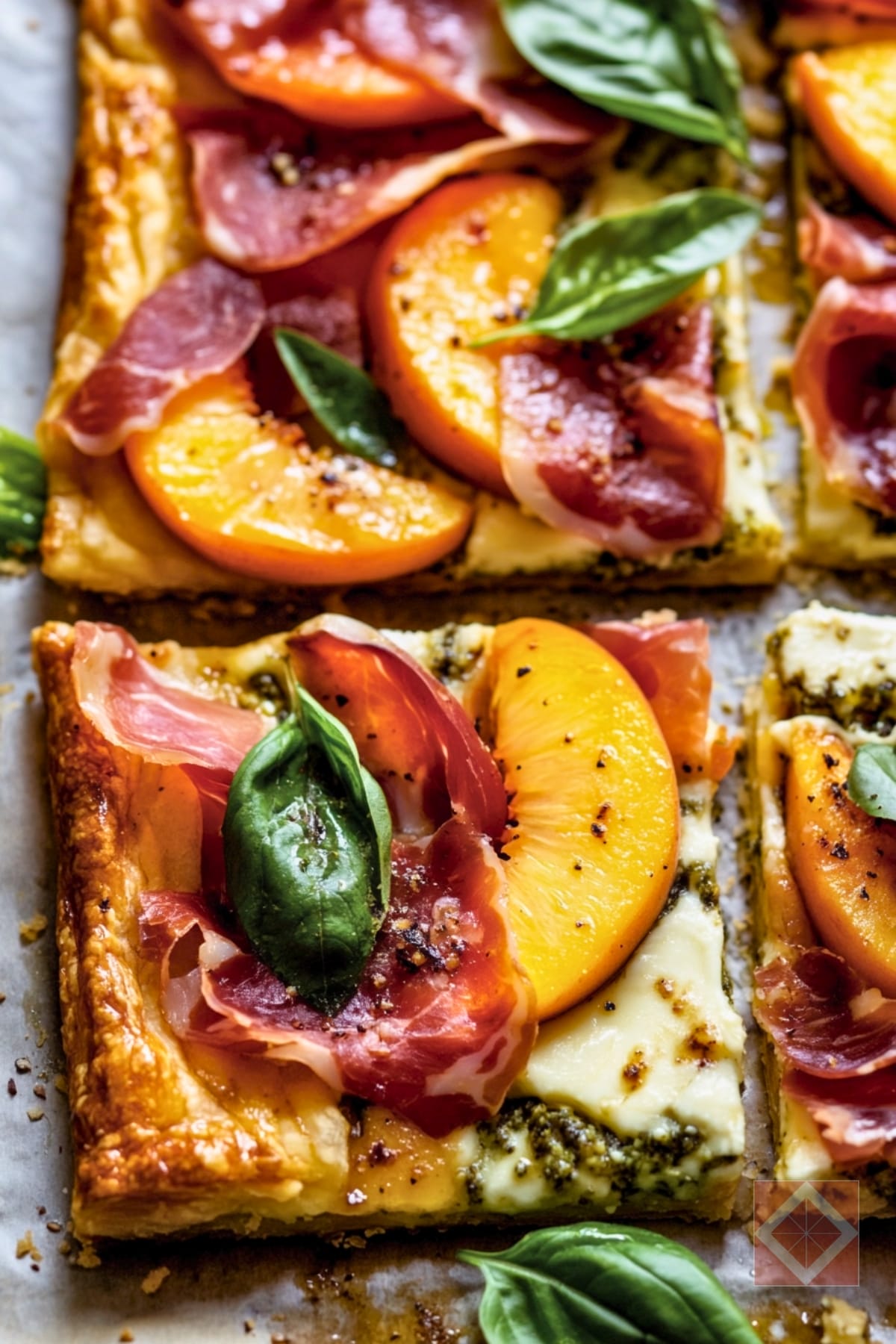 Crispy Prosciutto Tart: An Easy Recipe with Brie & Peaches 3 Crispy Prosciutto Tart: An Easy Recipe with Brie & Peaches - Crispy Prosciutto Tart pin 1 midia
