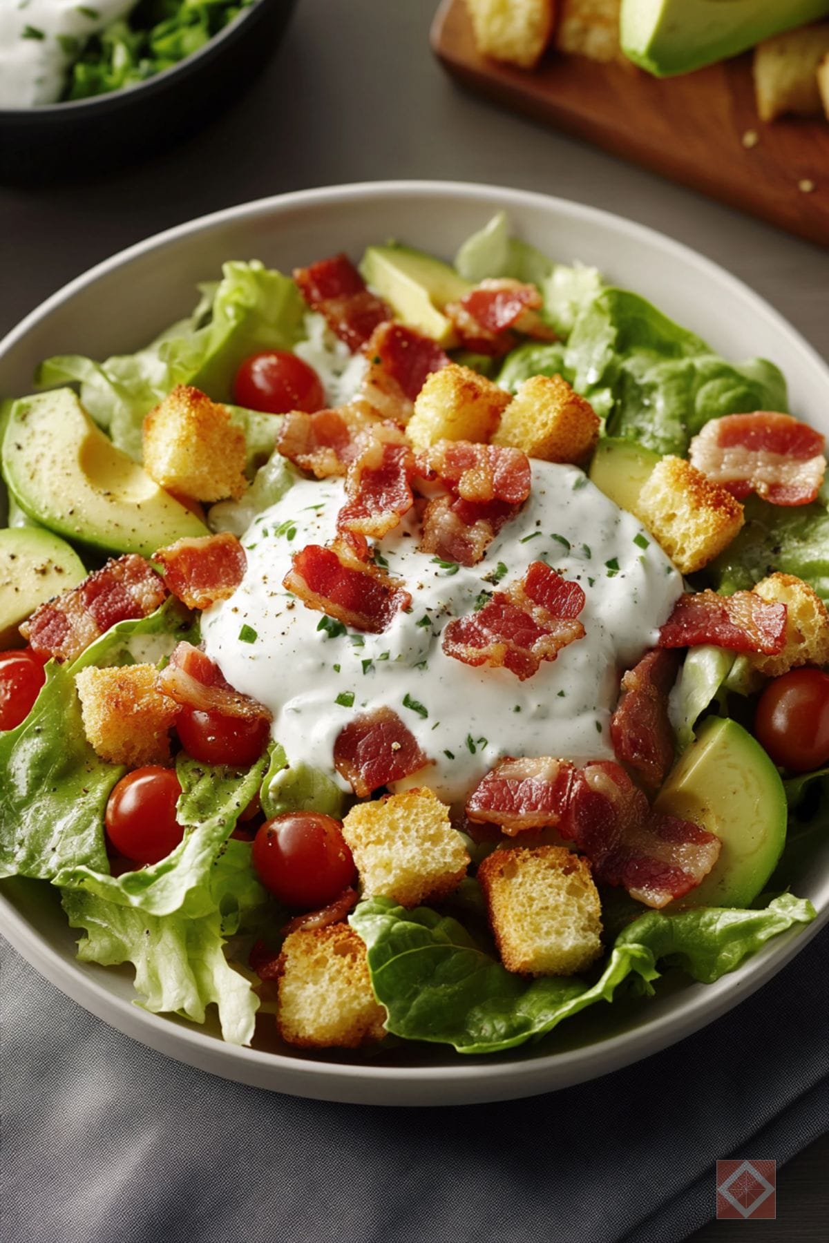 Easy BLT Salad with Homemade Creamy Ranch Dressing 3 Easy BLT Salad with Homemade Creamy Ranch Dressing - Easy BLT Salad pin 1 midia