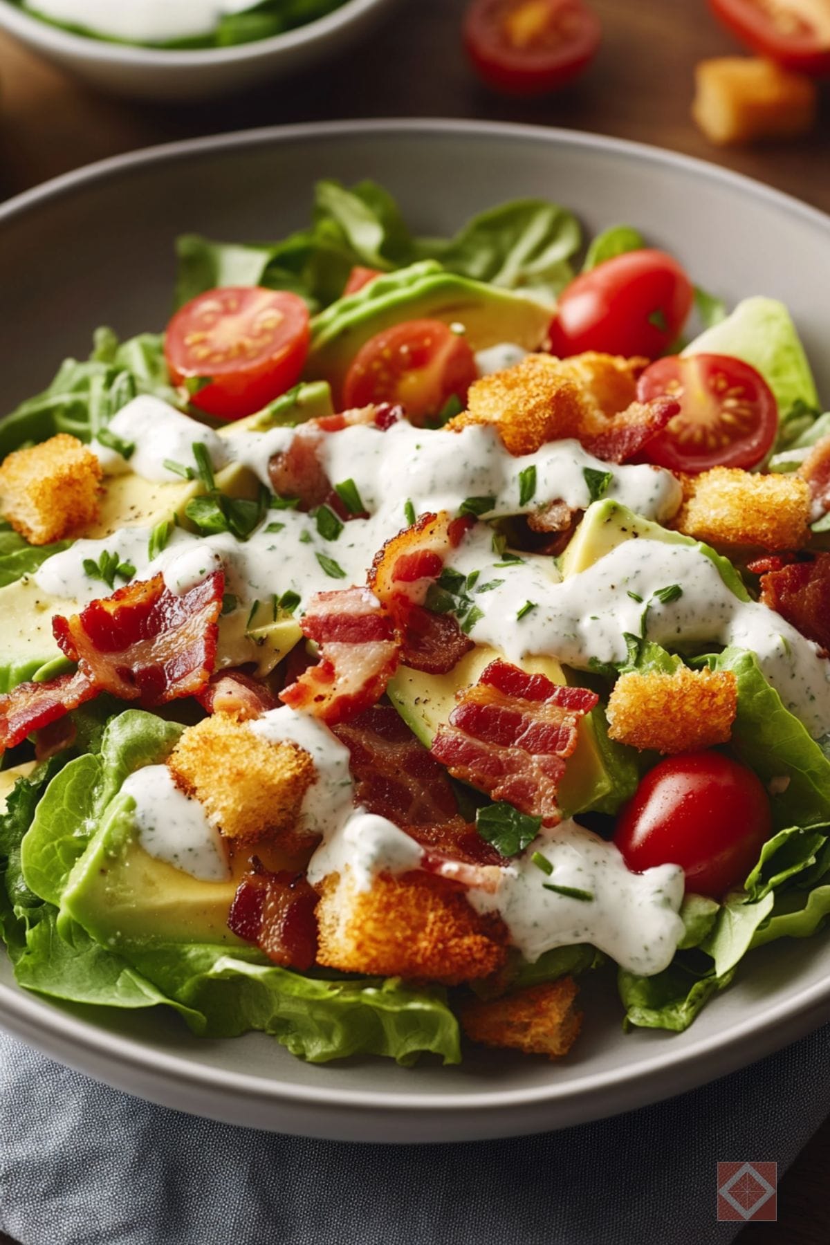 Easy BLT Salad with Homemade Creamy Ranch Dressing 4 Easy BLT Salad with Homemade Creamy Ranch Dressing - Easy BLT Salad pin 2 midia