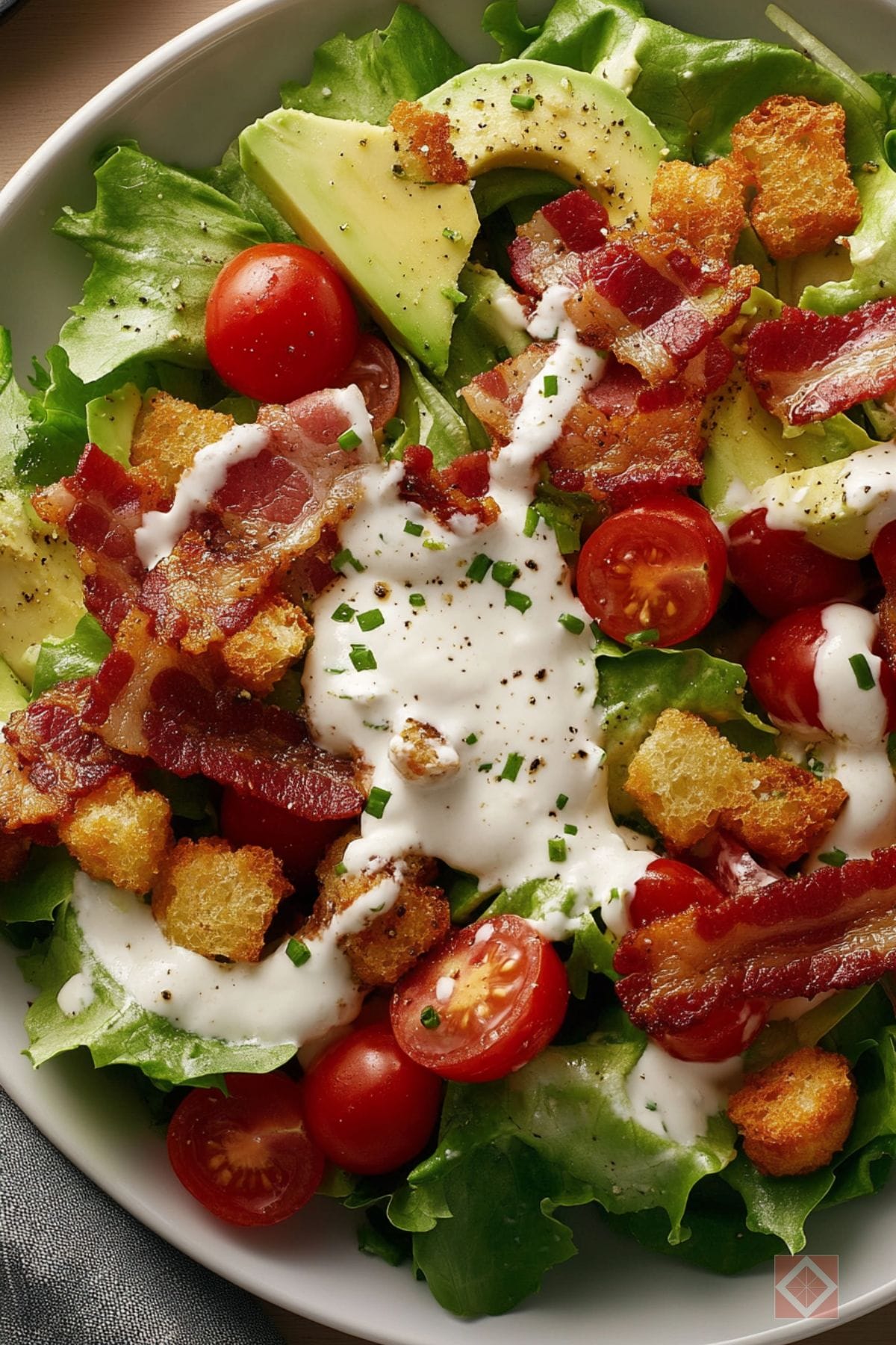 Easy BLT Salad with Homemade Creamy Ranch Dressing 5 Easy BLT Salad with Homemade Creamy Ranch Dressing - Easy BLT Salad pin 3 midia