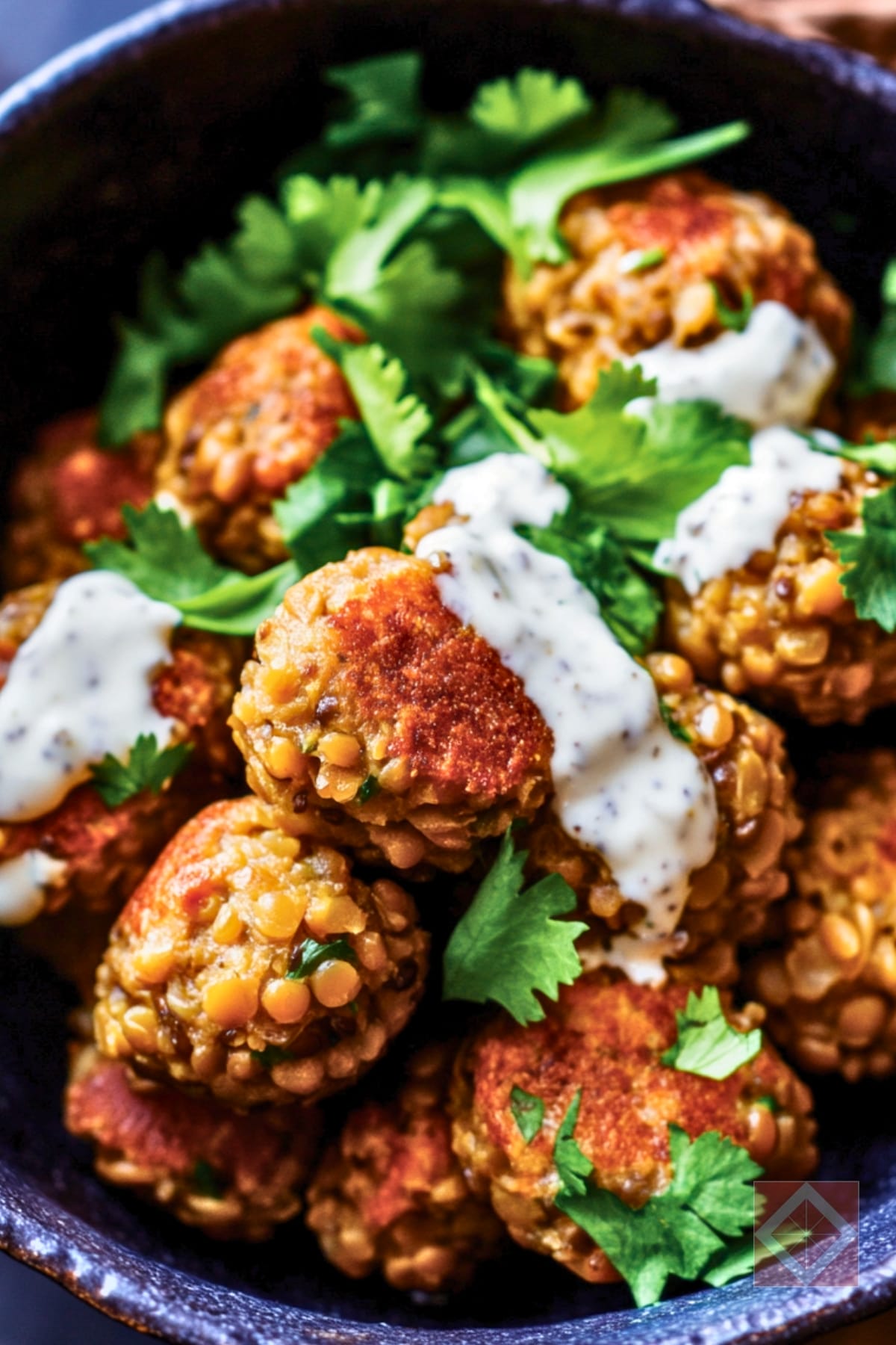 Tahini-Drizzled Farro-Lentil Balls for a Healthy Dinner 2 Tahini-Drizzled Farro-Lentil Balls for a Healthy Dinner - Farro Lentil Balls pin 1 midia