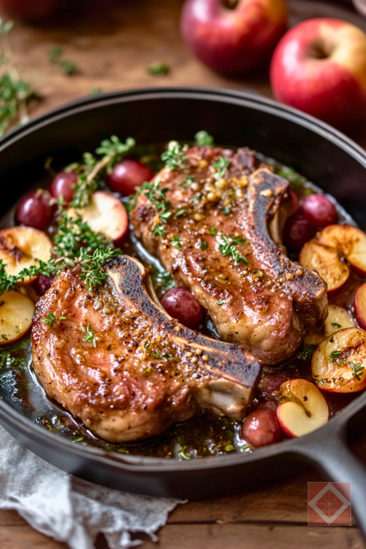 Cozy Fall Dinner Idea: Gingered Apple Pork Chops 4 Cozy Fall Dinner Idea: Gingered Apple Pork Chops - Gingered Apple Pork Chops pin 3 midia
