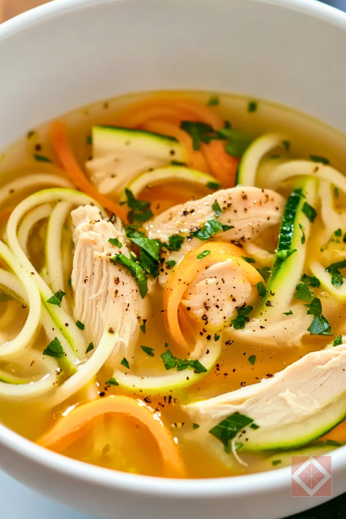 Immune-Boosting Golden Chicken Zoodle Soup Recipe 3 Immune-Boosting Golden Chicken Zoodle Soup Recipe - Golden Chicken Zoodle Soup pin 1 midia