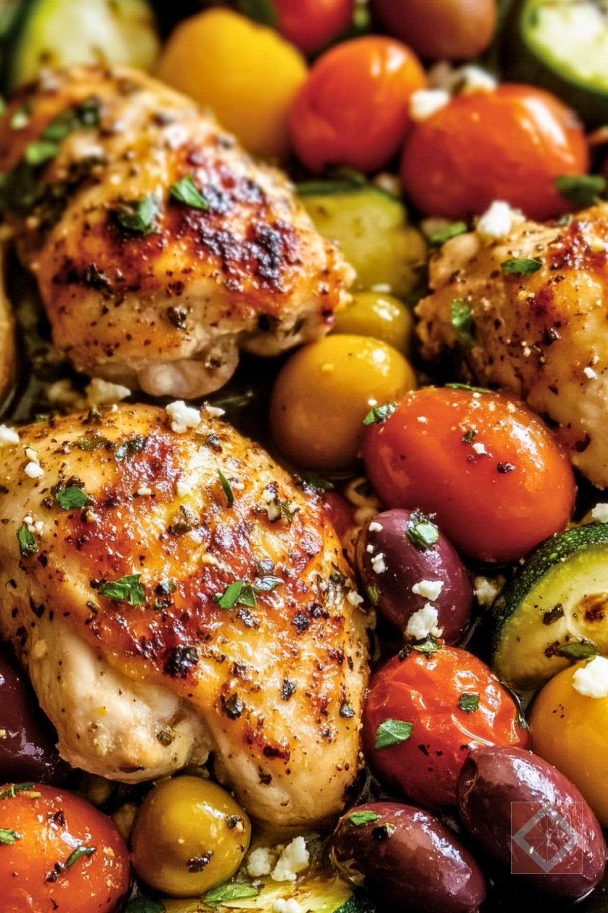 Greek Sheet Pan Chicken with Zucchini, Peppers & Olives 4 Greek Sheet Pan Chicken with Zucchini, Peppers & Olives - Greek Sheet Pan Chicken pin 2 midia
