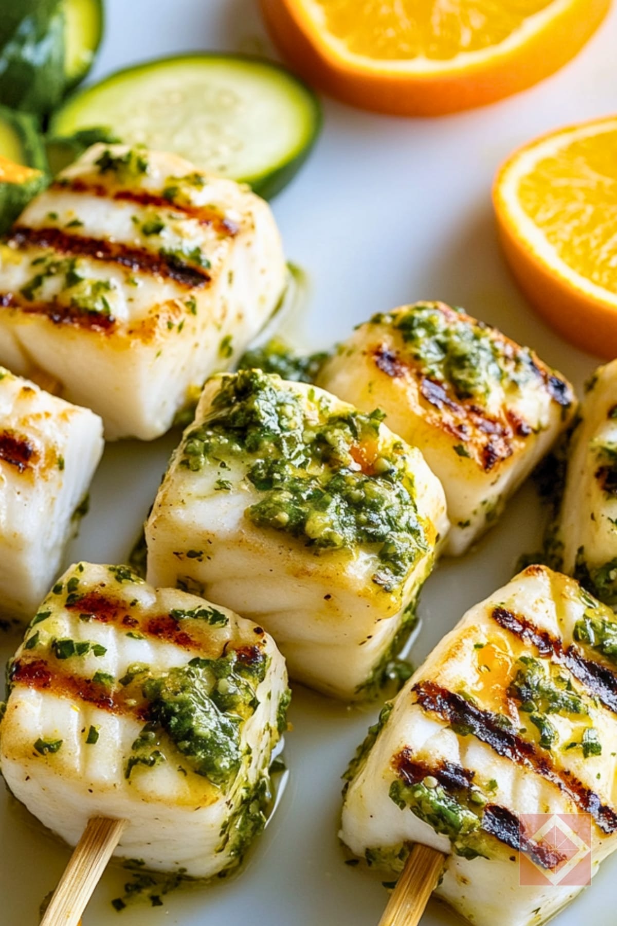 Flavor-Packed Halibut Skewers with Orange Chimichurri 5 Flavor-Packed Halibut Skewers with Orange Chimichurri - Grilled Halibut Skewers with Orange Chimichurri pin 3 midia