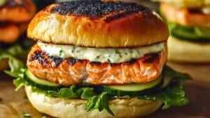 Grilled Salmon Sandwich with Lemon Aioli (Ready in 30 Minutes) - Grilled Salmon Sandwiches Recipe with Lemon Aioli midia