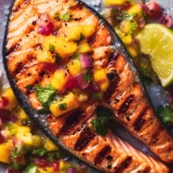 Smoky Grilled Salmon with Sweet & Tangy Salsa 6 Smoky Grilled Salmon with Sweet & Tangy Salsa - Grilled Salmon Steaks with Fruit Salsa midia