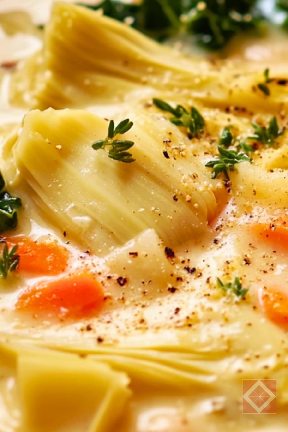 Hearty White Bean & Kale Soup with Artichokes 4 Hearty White Bean & Kale Soup with Artichokes - Healthy Creamy White Bean Artichoke and Kale Soup pin 2 midia