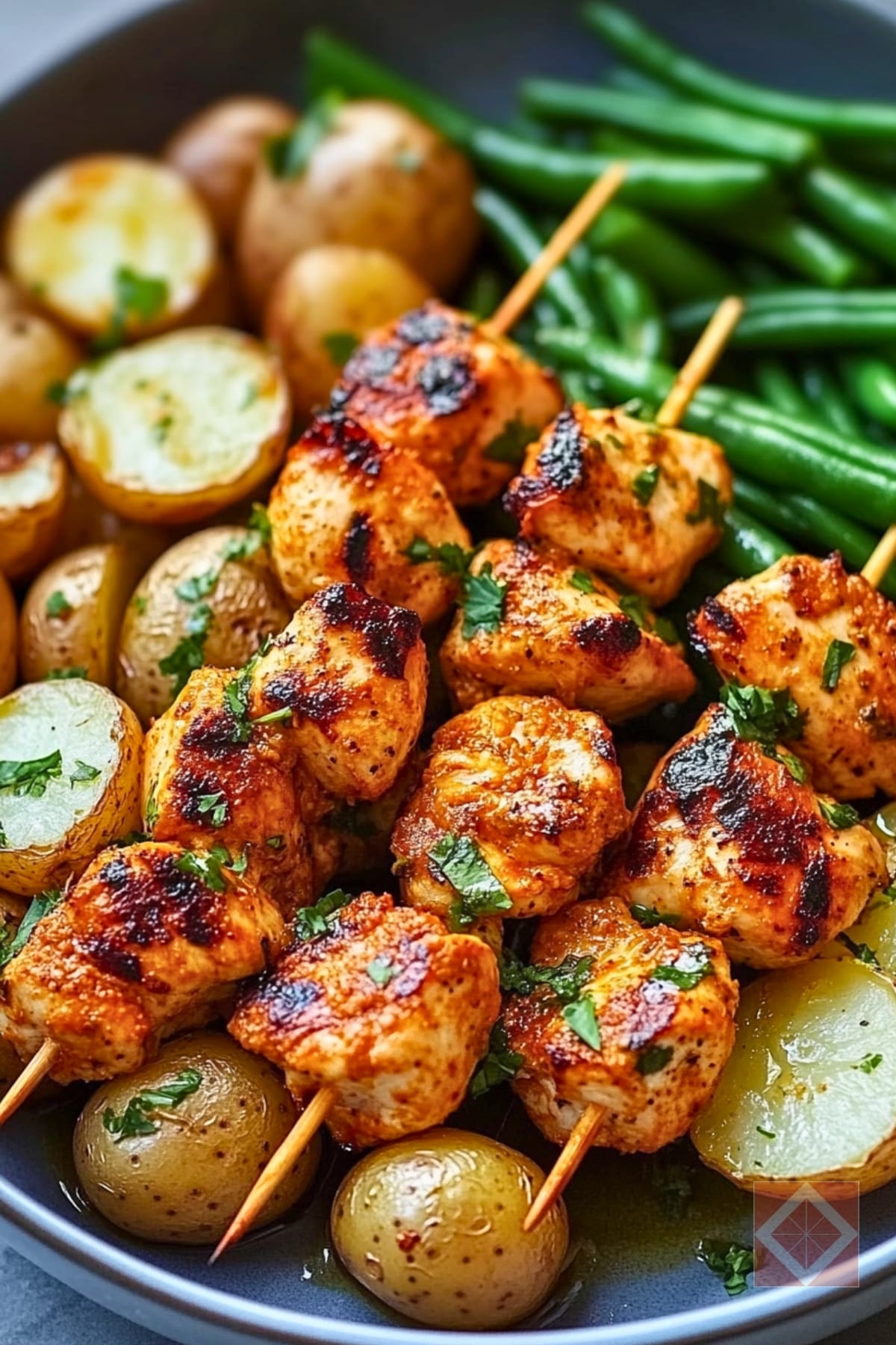 Homemade Chicken Kebabs with Potatoes & Green Beans One-Pot Recipe 3 Homemade Chicken Kebabs with Potatoes & Green Beans One-Pot Recipe - Homemade Chicken Kebabs with Potatoes and Green Beans pin 1 midia