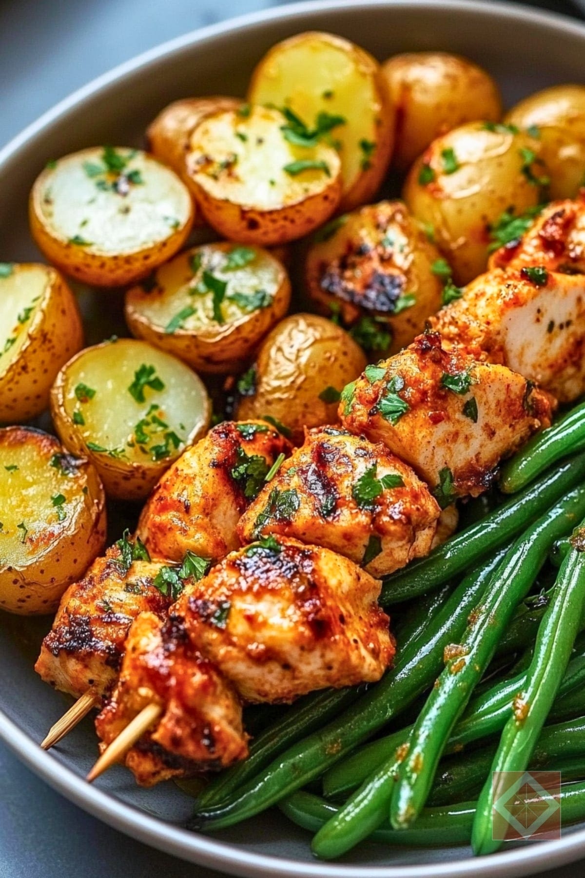 Homemade Chicken Kebabs with Potatoes & Green Beans One-Pot Recipe 4 Homemade Chicken Kebabs with Potatoes & Green Beans One-Pot Recipe - Homemade Chicken Kebabs with Potatoes and Green Beans pin 2 midia