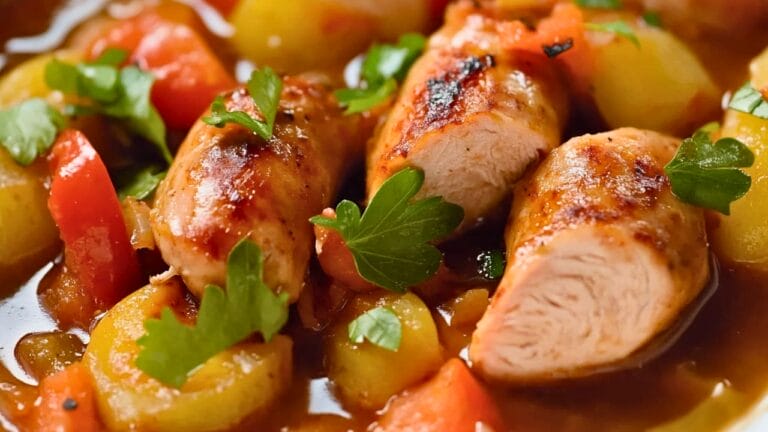 Easy Italian Braised Chicken Sausage Slow Cooker Recipe for Meal Prep 9 Easy Italian Braised Chicken Sausage Slow Cooker Recipe for Meal Prep - Italian Braised Chicken Sausages midia