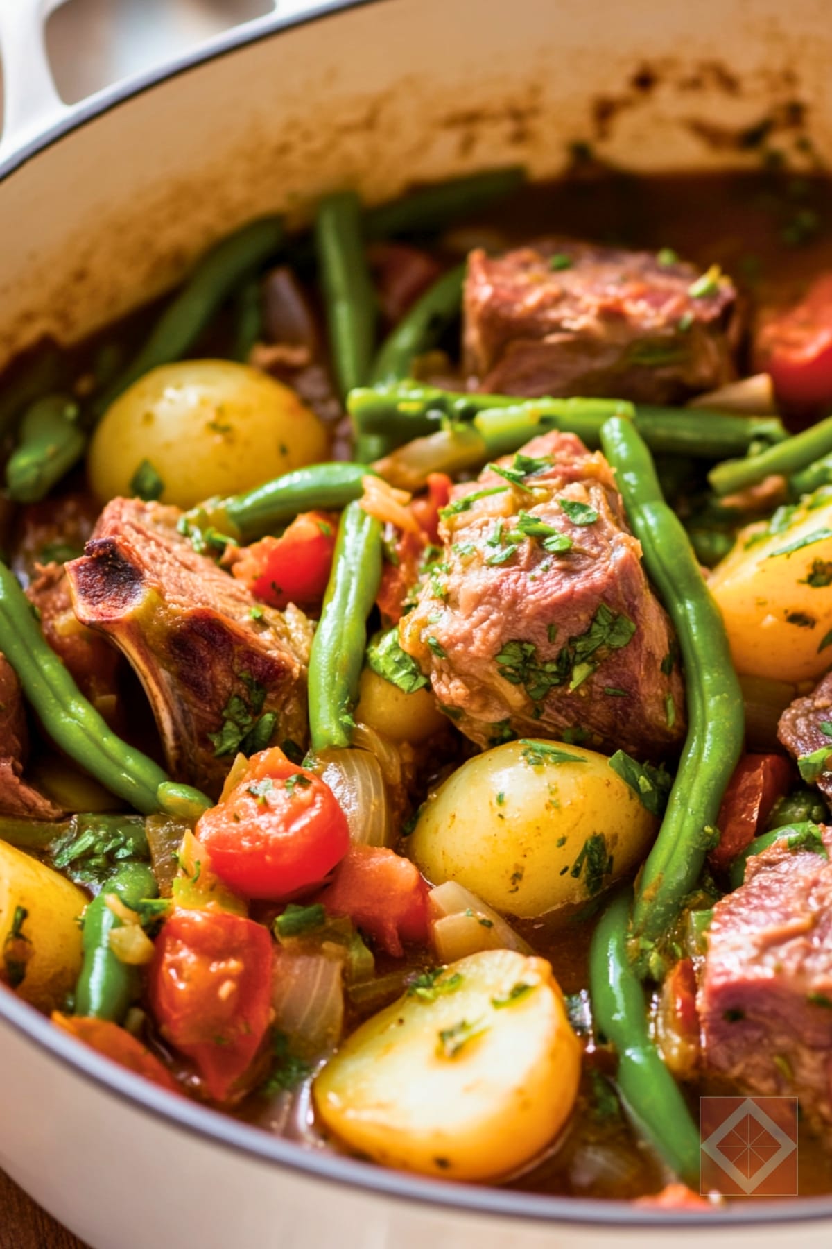 Easy Lamb Stew with Green Beans Tomatoes & Basil One-Pot Recipe 4 Easy Lamb Stew with Green Beans Tomatoes & Basil One-Pot Recipe - Lamb Stew with Green Beans Tomatoes and Basil pin 2 midia