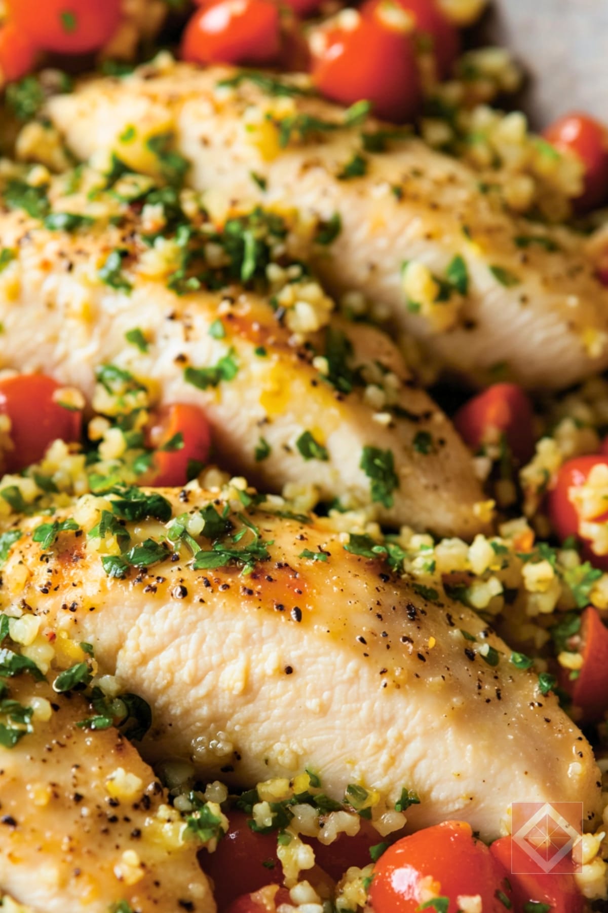 Simple Lemon-Oregano Chicken with Warm Tabbouleh for Dinner 3 Simple Lemon-Oregano Chicken with Warm Tabbouleh for Dinner - Lemon Oregano Chicken with Warm Tabbouleh pin 2 midia