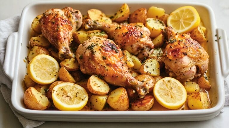 Simple & Delicious Lemon Oregano Chicken & Potatoes 8 Simple & Delicious Lemon Oregano Chicken & Potatoes - Lemon Oregano Roasted Chicken Legs and Potatoes midia
