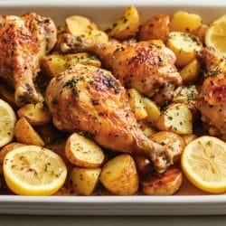 Simple & Delicious Lemon Oregano Chicken & Potatoes 5 Simple & Delicious Lemon Oregano Chicken & Potatoes - Lemon Oregano Roasted Chicken Legs and Potatoes midia