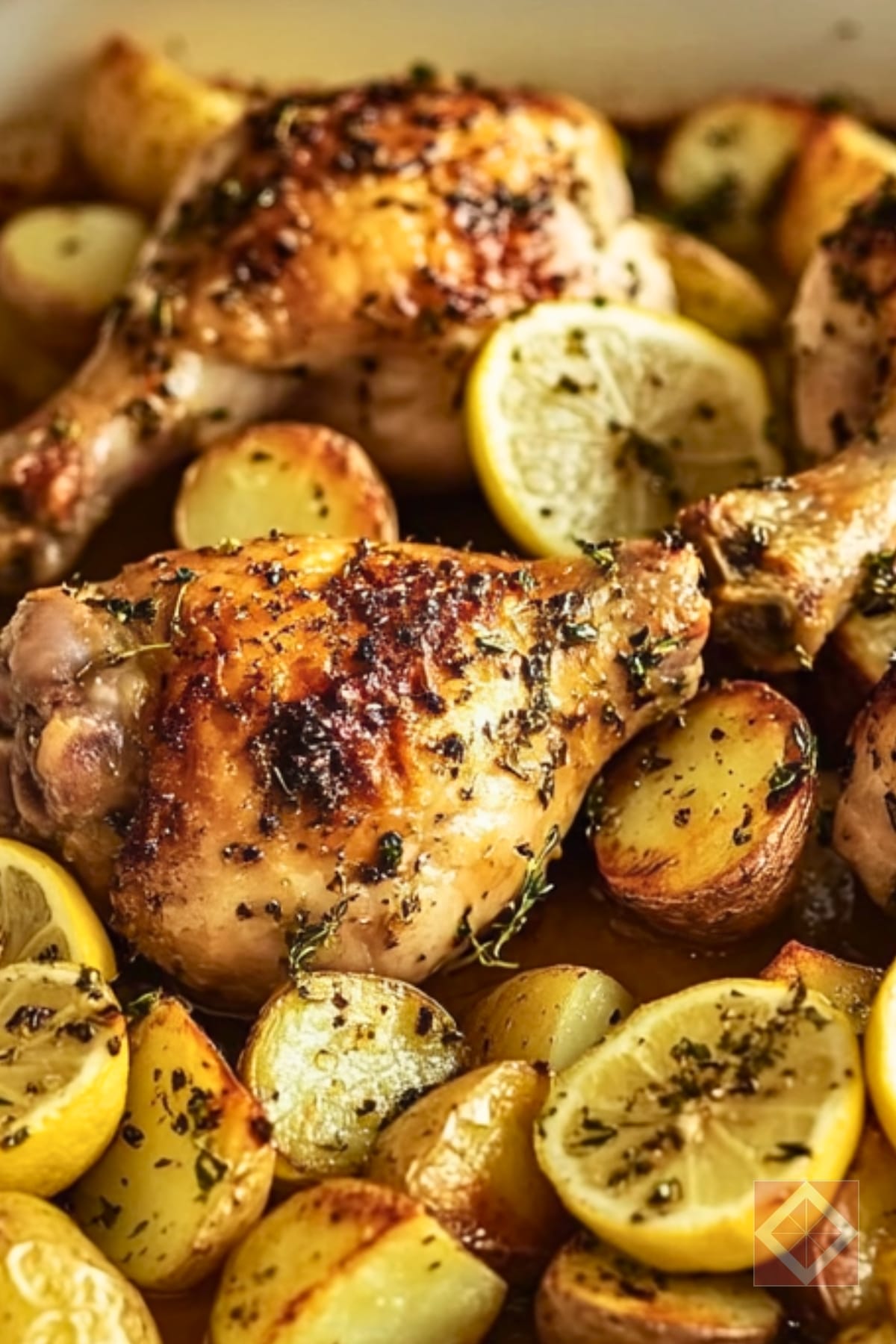 14 High-Protein Meat Recipes That Are Actually Healthy (And Crazy Delicious!) 4 14 High-Protein Meat Recipes That Are Actually Healthy (And Crazy Delicious!) - Lemon Oregano Roasted Chicken Legs and Potatoes pin 1 midia