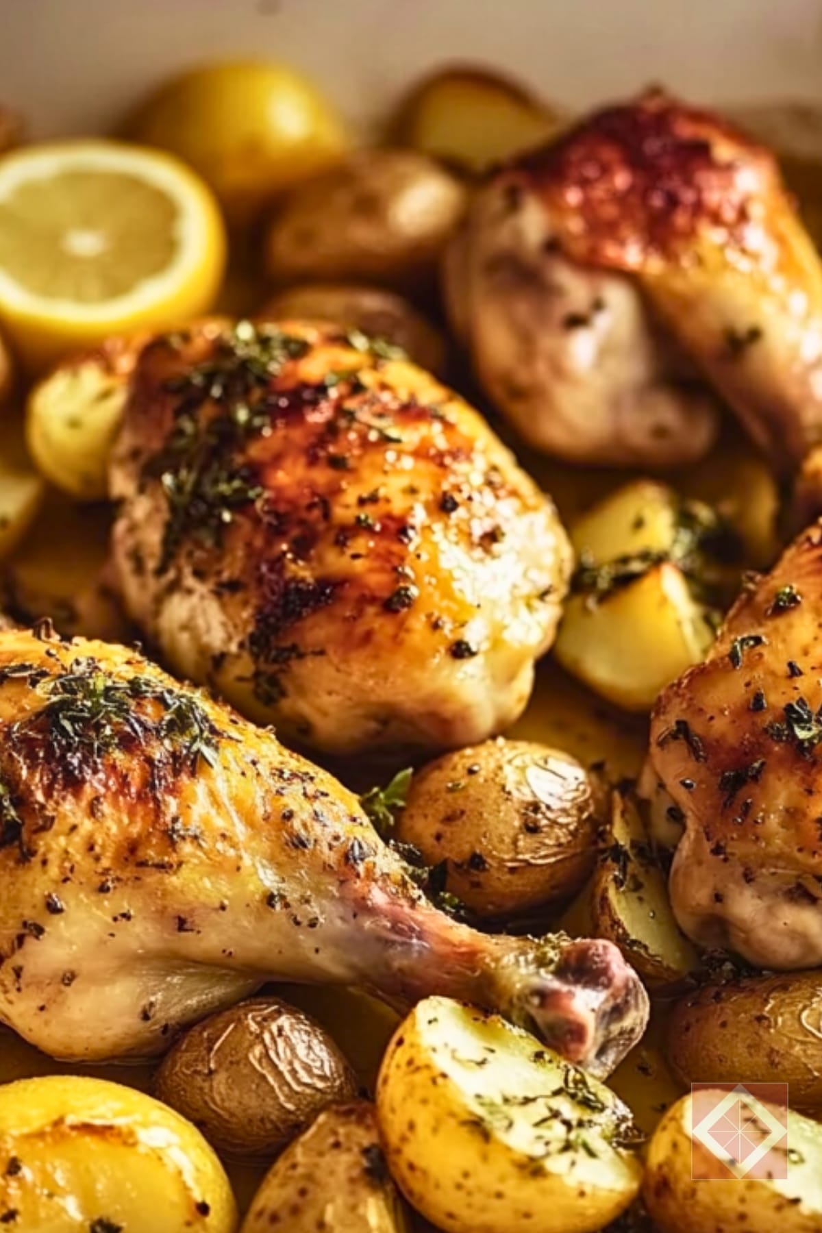 Simple & Delicious Lemon Oregano Chicken & Potatoes 4 Simple & Delicious Lemon Oregano Chicken & Potatoes - Lemon Oregano Roasted Chicken Legs and Potatoes pin 2 midia