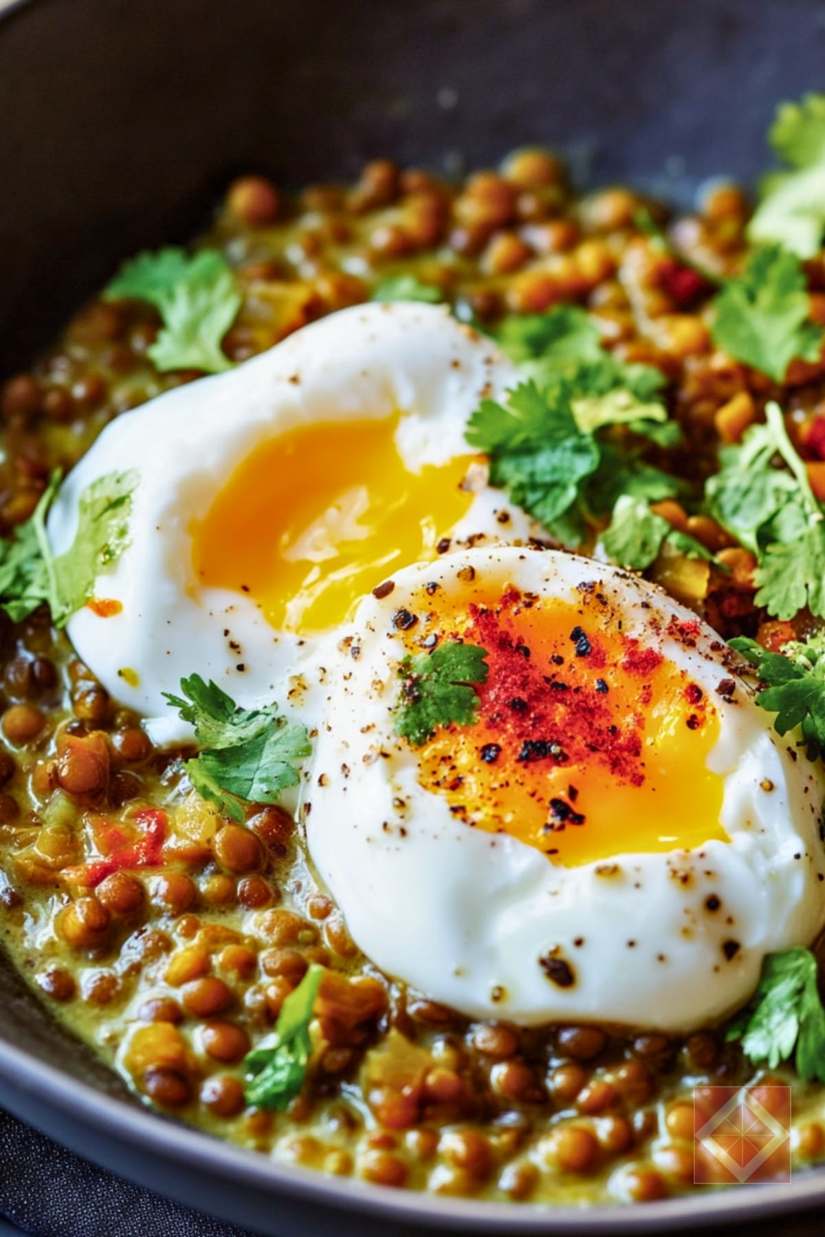 Heartwarming Lentil Curry with Yogurt & Perfect Poached Eggs for Dinner 4 Heartwarming Lentil Curry with Yogurt & Perfect Poached Eggs for Dinner - Lentil Curry pin 2 midia