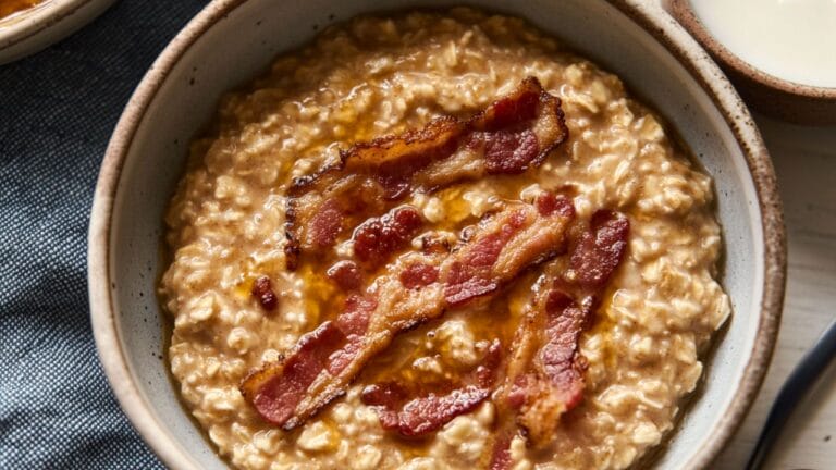 Sweet & Savory Maple-Bacon Oatmeal Recipe 4 Sweet & Savory Maple-Bacon Oatmeal Recipe - Maple Bacon Oatmeal midia