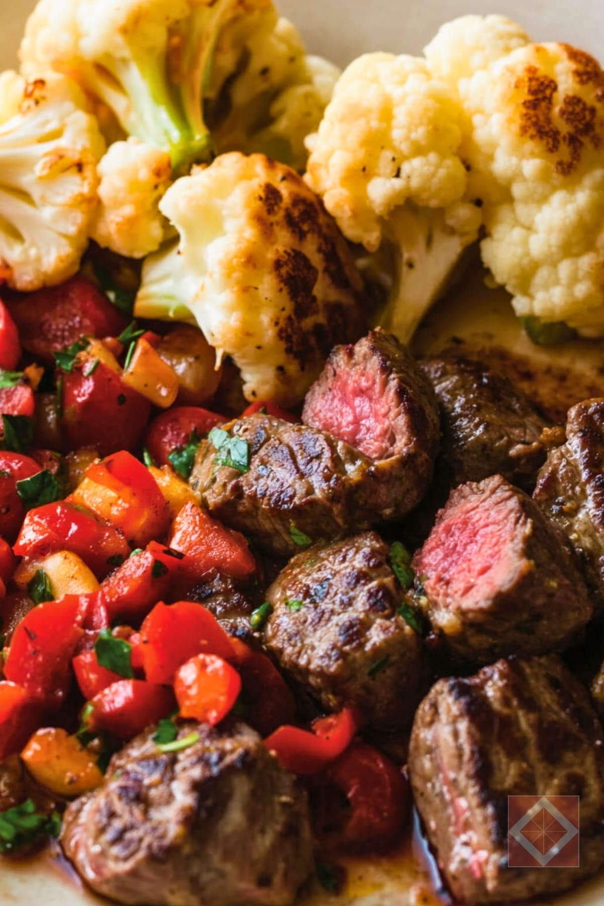 Best Steak Tips with Spicy Cauliflower One-Pot Recipe Meal 3 Best Steak Tips with Spicy Cauliflower One-Pot Recipe Meal - One Pot Recipe Steak Tips with Spicy Cauliflower pin 1 midia