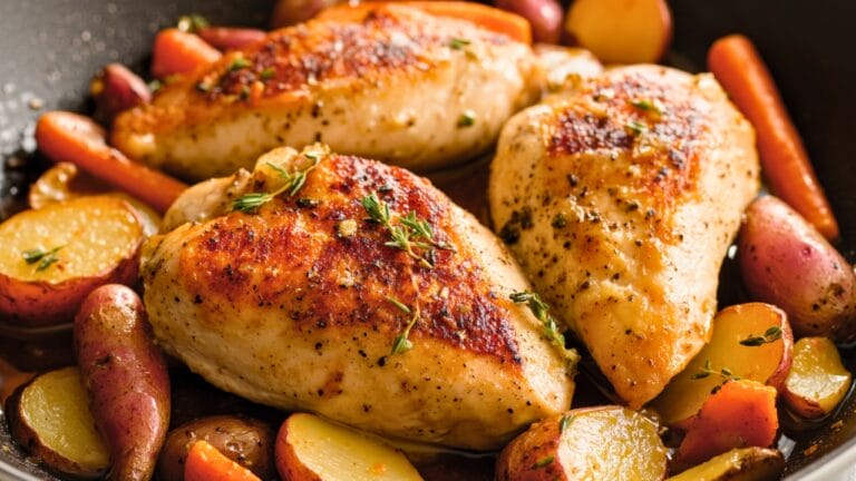 Best Pan-Roasted Chicken Breasts & Root Veggies One-Pot Recipe 1 Best Pan-Roasted Chicken Breasts & Root Veggies One-Pot Recipe - Pan Roasted Chicken Breasts and Root Veggies midia