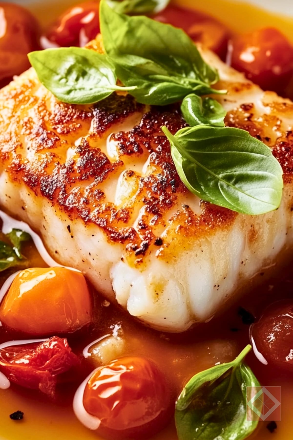 Easy Pan-Seared Cod with White Wine Tomato Butter Sauce 3 Easy Pan-Seared Cod with White Wine Tomato Butter Sauce - Pan Seared Cod Recipe in White Wine Tomato and Butter Sauce pin 1 midia