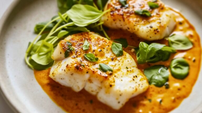 Restaurant-Quality Pan-Seared Cod at Home 4 Restaurant-Quality Pan-Seared Cod at Home - Pan Seared Cod in Romesco Sauce midia