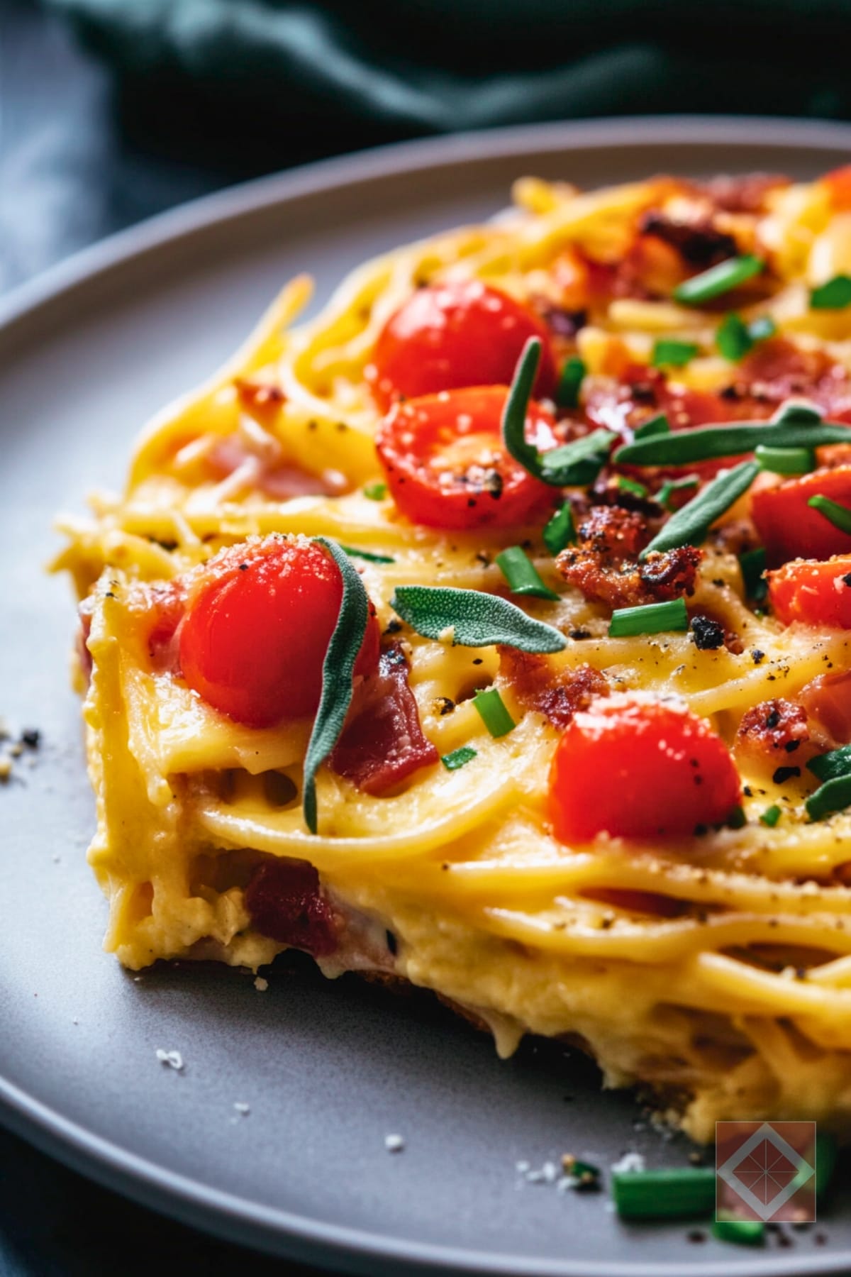 Savory Pasta Carbonara Torte with a Twist of Sage 4 Savory Pasta Carbonara Torte with a Twist of Sage - Pasta Carbonara Torte pin 2 midia