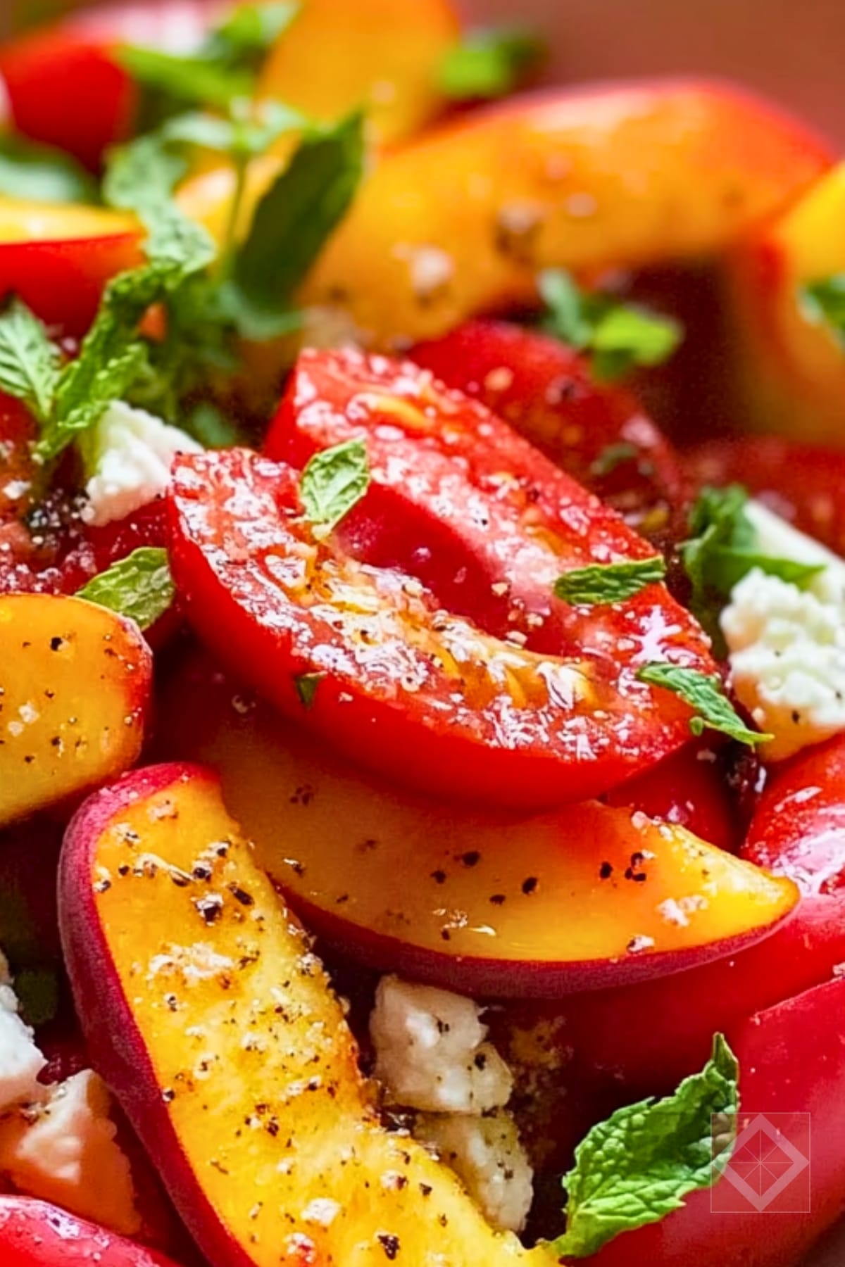 This Peach & Tomato Salad Screams Summer Flavor 4 This Peach & Tomato Salad Screams Summer Flavor - Peach and Tomato Salad pin 2 midia