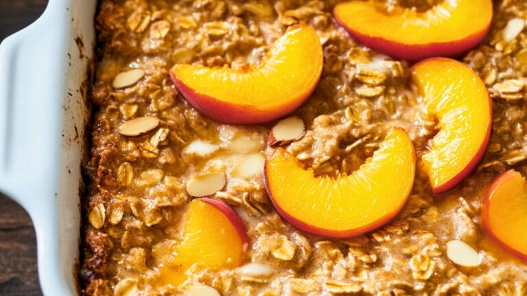 Perfect Peaches & Cream Oatmeal for Any Morning 7 Perfect Peaches & Cream Oatmeal for Any Morning - Peaches and Cream Baked Oatmeal midia