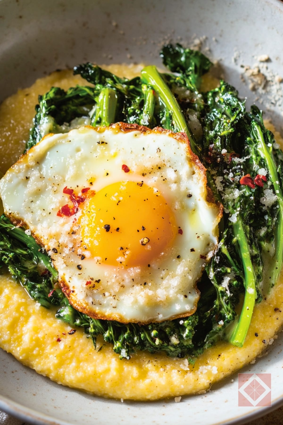 Easy Polenta Dinner with Broccoli Rabe & Fried Eggs 2 Easy Polenta Dinner with Broccoli Rabe & Fried Eggs - Polenta Dinner pin 1 midia