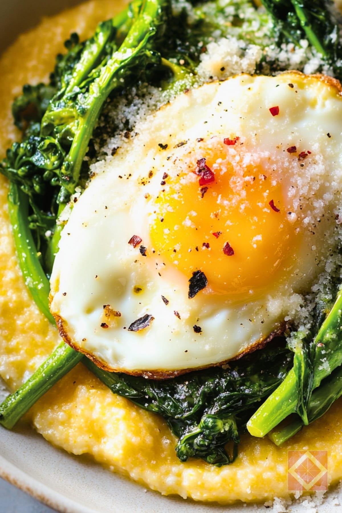 Easy Polenta Dinner with Broccoli Rabe & Fried Eggs 3 Easy Polenta Dinner with Broccoli Rabe & Fried Eggs - Polenta Dinner pin 2 midia