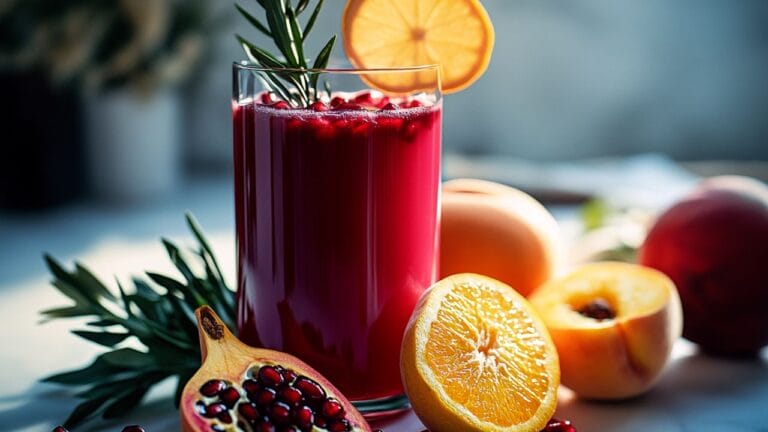 Easy Pomegranate Peach Detox Blend Juicing Recipe for Cleansing 2 Easy Pomegranate Peach Detox Blend Juicing Recipe for Cleansing - Pomegranate Peach Detox Blend Juice midia