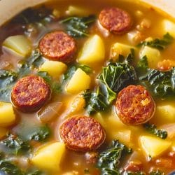 Simple Portuguese Potato, Sausage & Greens Soup One Pot Recipe 4 Simple Portuguese Potato, Sausage & Greens Soup One Pot Recipe - Portuguese Potato Sausage and Greens Soup One Pot midia