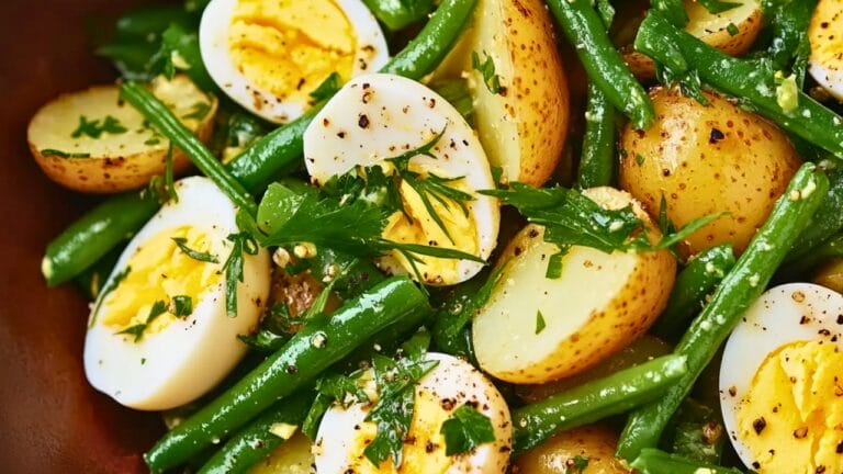 This Potato Salad Ditches Mayo—and Tastes Even Better 1 This Potato Salad Ditches Mayo—and Tastes Even Better - Potato Green Bean and Egg Salad with Red Wine Vinaigrette midia